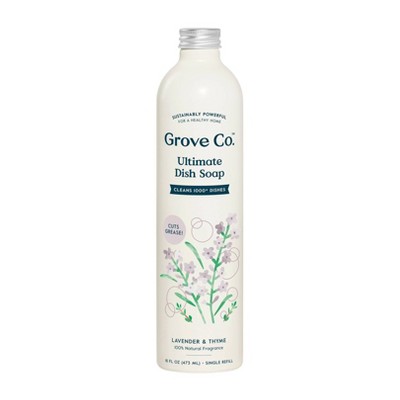 Grove Co. Ultimate Dish Soap Refill in Aluminum Bottle - Lavender & Thyme - 16 fl oz