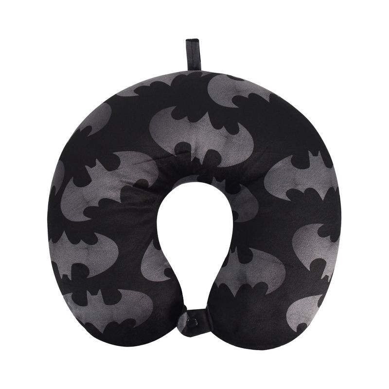 FUL Batman Neck Pillow, Logo Design Travel Head Pillow for Sleep in Airplane or Car, Black, 3 of 4