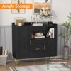 Modern Kitchen Storage Cabinet, Buffet Cabinet with Shelf, Coffee Bar with 2 Drawers and 2 Doors and Open Storage - 4 of 4
