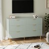 6 Drawer Dresser for Bedroom, Modern Wood Storage Dresser Organizer with Gold Metal Handles & Anti-Tipping Device for Hallway, Entryway - 4 of 4