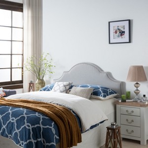 GDFStudio Stroelitz Contemporary Fabric Full/Queen Headboard with Nailhead Trim - 1 of 4