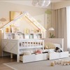 Full Size House Platform Beds with LED, Storage Shelves and Drawers - 2 of 4