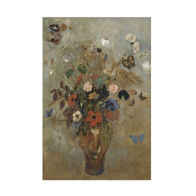 30" x 47" Odilon Redon 'Still Life with Flowers' 1905 Unframed Wall Canvas - Trademark Fine Art