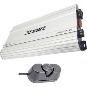Audiobank Monoblock 8000 WATTS Amp Class D 1ohm Car Audio Stereo Amplifier Remote Turn On/Off Circuit/Heavy-Duty Aluminium Alloy Heatsink Power - 1 of 4