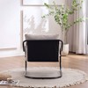 FERPIT Modern Curved Accent Chair with Faux Linen Upholstery, Comfy Lounge Chair with Metal Frame & Cushions - 2 of 4
