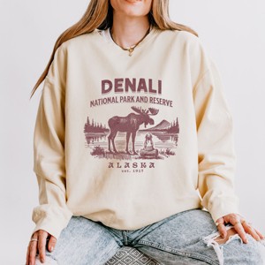 Simply Sage Market Denali National Park and Reserve Alaska EST. 1917 Lightweight Garment Dyed Sweatshirt - 1 of 4