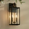 Possini Euro Design Possini Euro Trystin 18"H Black & Brass 2-Light Outdoor Wall Light - 2 of 4