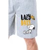 Peanuts Mens' Snoopy Woodstock Lazy Days Character Sleep Pajama Shorts Grey - 2 of 4