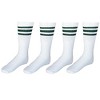 CTM Striped Top Ribbed Tube Socks (4 Pair Pack) - 2 of 2
