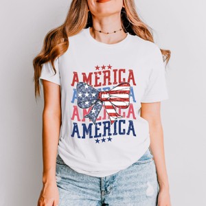Simply Sage Market America Wave Stacked Coquette Short Sleeve Tee - 1 of 4