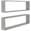vidaXL Wall Cube Shelves 2 pcs Concrete Gray 39.4 in.x5.9 in.x11.8 in. Engineered Wood - 2 of 4