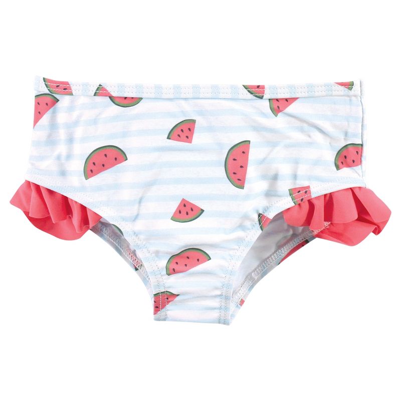 Hudson Baby Infant and Toddler Girl Swim Rashguard Set, Watermelon, 5 of 6