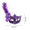 Unique Bargains Ostrich Feather Half Face Party Mask Purple 1 Pc - 2 of 4