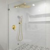 Cobbe Brushed Gold Wall Mount with 12-Inch Rainfall Head 5 Settings Hand Shower and 15.74-Inch Shower Arm Single Handle Bathroom Shower System - 2 of 4