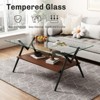 ALEXOUN Modern Rectangle Coffee Table with Tempered Glass Top - Stylish & Durable Design,Easy to Clean - Perfect for Living Room,Bedroom - 3 of 4