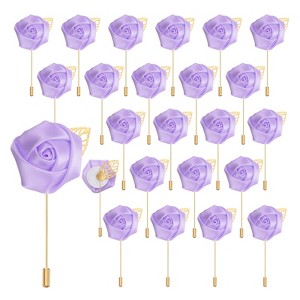 Unique Bargains Realistic Rose Boutonnieres Flower Pins for Wedding Ceremony 24 Pcs - 1 of 4