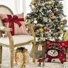 Set of 4 Colorlife Merry Christmas Let It Snow Joy Stripes Gift Box Red Throw Pillow Covers, 18 x 18 Inch Xmas Tree Holiday Cushion Case Decoration - 2 of 3