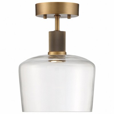 Transitional Antique Brushed Brass LED Globe Light Fixture