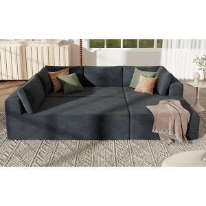 CAVINAS Stylish Modular Sectional Sofa with High-Resilience Sponge,the Couch for Bedroom,Living Room and Apartment,Gray - 1 of 4