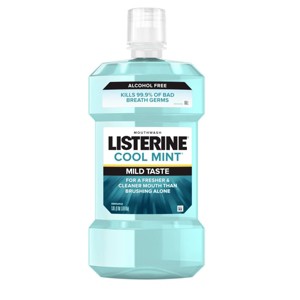 Listerine Zero Alcohol Antiseptic Mouthwash for Bad Breath and Plaque - Cool Mint - 33.8 fl oz - 1 of 4