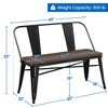 Yaheetech Industrial Metal Dining Bench with Wooden Top for Patio, Kitchen, Garden Black - 3 of 4