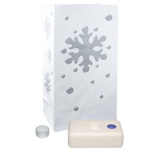 Lumabase 12ct Candle Luminaria Kit Snowflake - 1 of 1