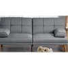 DOMETOUR Blue Grey Polyfiber Adjustable Tufted Sofa Living Room Solid wood Legs Comfort Couch - 4 of 4
