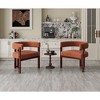 Syemin Modern Accent Chair Set of 2, Upholstered Armchair with Open Back 3 Legs, Dining Chair for Living Room, Orange, 24.41"*20.47"*25.2" - 4 of 4