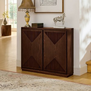 MOEPISY Mid Century Modern V-shape Storage Cabinet Dark Walnut - 1 of 1