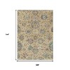 Gold Beige And Pale Aqua Floral Washable Indoor Outdoor Area Rug - 3 of 4