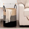Cheer Collection Large Cotton Rope Laundry Hamper with Handles – Tall Woven Basket for Clothes, Toys, Blankets - 3 of 4