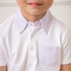 Hope & Henry Boys'  Short Sleeve Jersey Polo with Seersucker Trim, Kids - 3 of 4