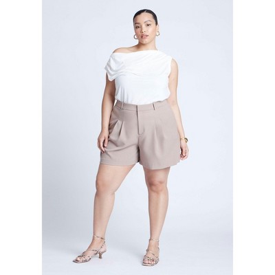 ELOQUII Women's Plus Size The Fluid Crepe Short