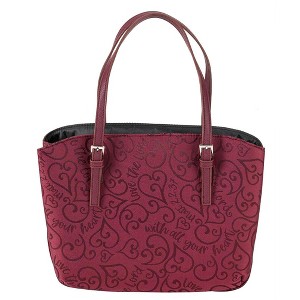 Bible Cover-Wedge Shape-Love The Lord Jacquard-X Large-Burgundy - 1 of 2