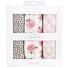 Little Treasure Baby Girl Cotton Muslin Swaddle Blankets, Rose Leopard, One Size - 2 of 2