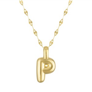 Junior Jewels 14K Gold Over Sterling Silver Initial Bubble Necklace, A-Z - 1 of 2