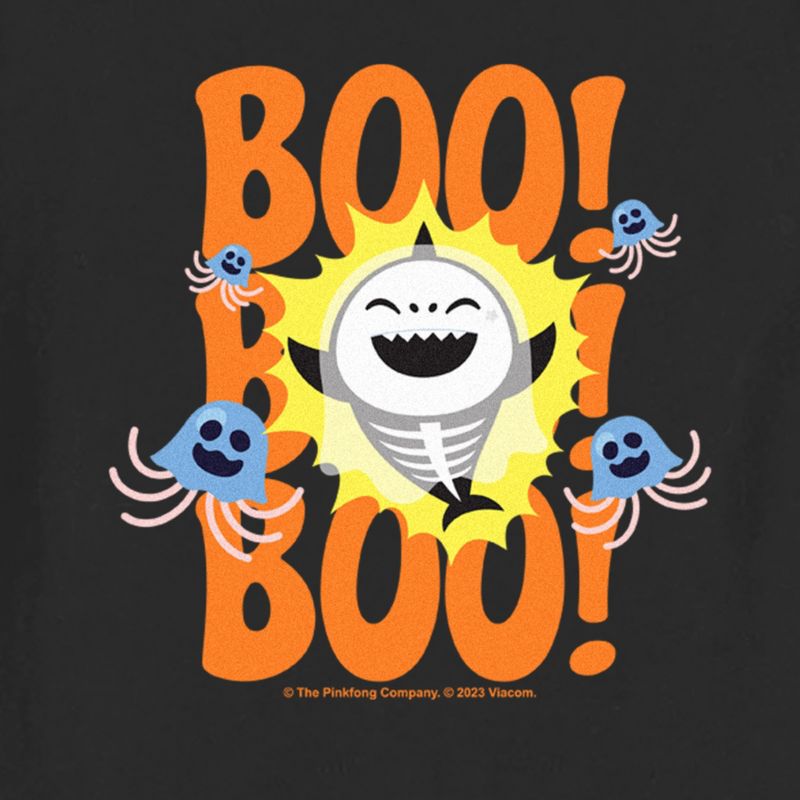 Toddler's Baby Shark Halloween Boo Skeleton T-Shirt, 2 of 4