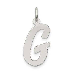 Black Bow Jewelry Sterling Silver Madison Collection LG Classic Script Initial G Pendant - 1 of 4