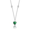 Guili Sterling Silver Necklace with Cubic Zirconia Heart Pendant – A Classic & Elegant Gift for Any Occasion, Available in Green, Blue, or Red - 2 of 3