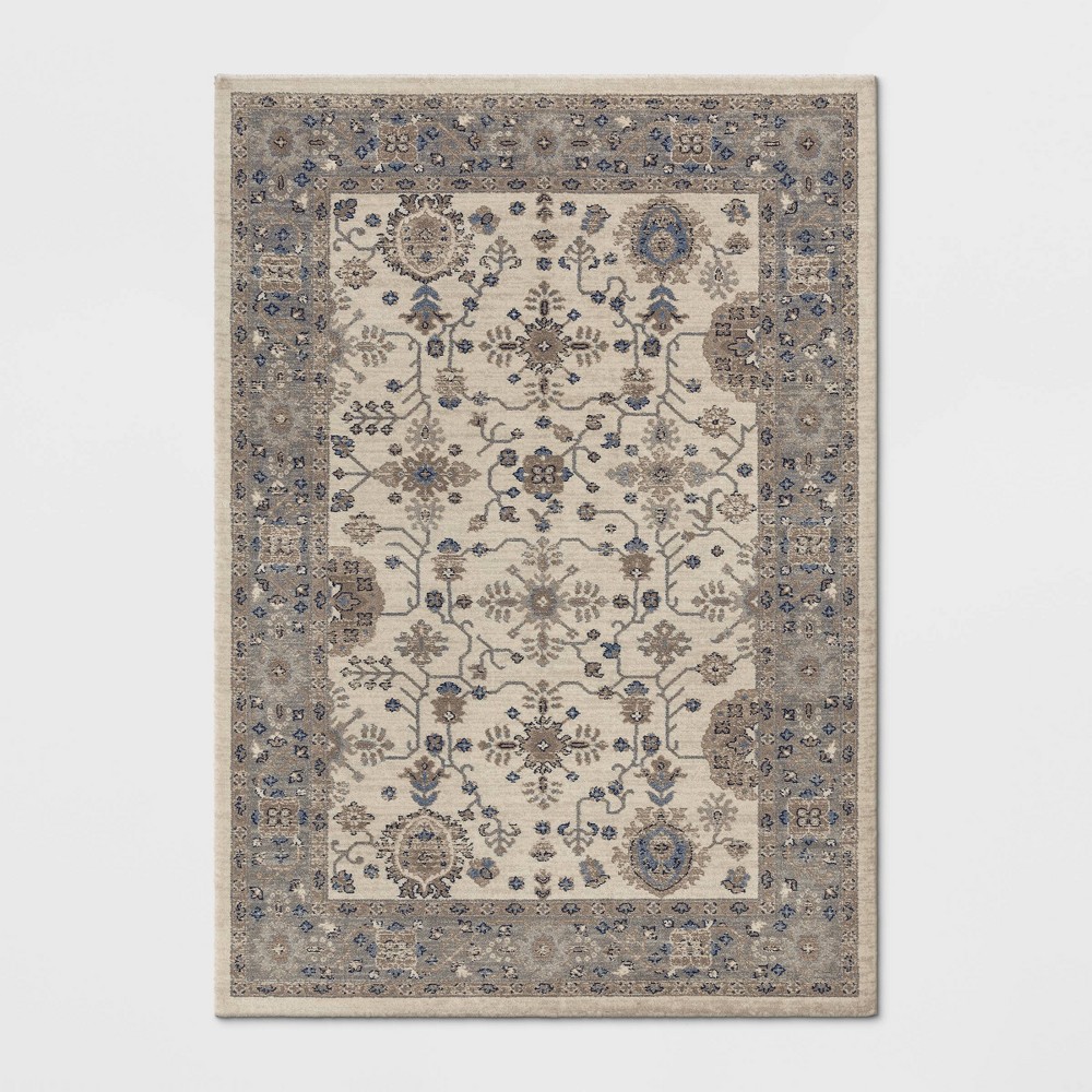 7'x10' Jewel Boarder Persian Style Woven Area Rug Brown - Threshold™