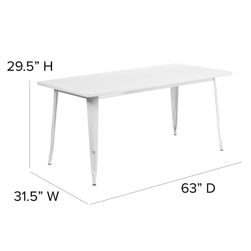 Flash Furniture Commercial Grade 31.5" x 63" Rectangular Metal Indoor-Outdoor Table, 4 of 8