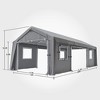 Carport Canopy Heavy Duty Waterproof UV Resistant Portable Garage 4 Doors & 4 Windows Carport with Removable Sidewalls for Car Truck Boat Storage - 2 of 4