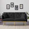 NicBex 59 Inch Velvet Convertible Love Seat Sofa with 2 Throw Pillows for Living Room,Bedroom,Office,Apartment - 2 of 4