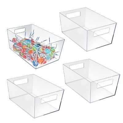 Clear XL Stackable Storage Bin with Cut-out Handles