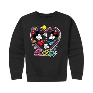 Boys' - Disney - Mickey Minnie Minkey Graphic Long Sleeve Fleece Sweatshirt - 1 of 4