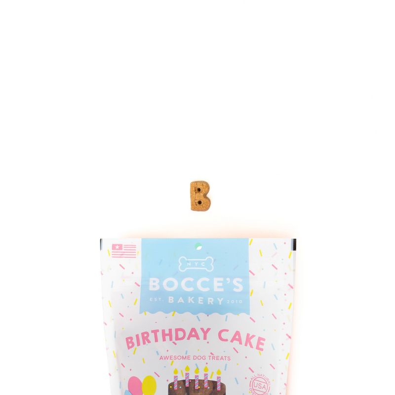 Bocce&#39;s Bakery Birthday Cake with Peanut Butter, Carob and Vanilla Flavors Dog Treats - 5oz, 4 of 11
