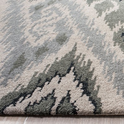 Hand-Tufted Capri Elegance Multi-Grey Wool and Viscose Silk Rug