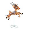 Rudolph  Rudolph L2D PreLit Yard Art Sleigh w Reindeer, Purple - 3 of 4