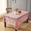 HLC.ME Butterfly Floral Patterned Scalloped, Wrinkle Resistant, Lace Fabric Table Cloth for Round and Rectangle Tables - 3 of 4