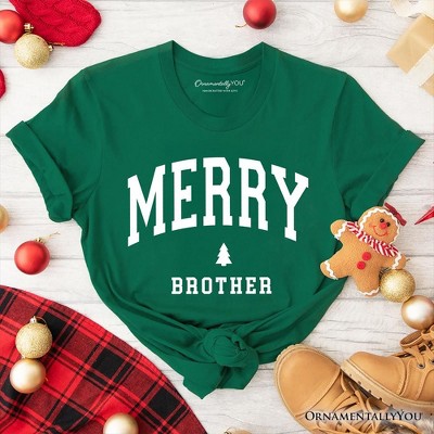 Merry Brother Retro Christmas T-Shirt, Matching Family Holiday Tee | OrnamentallyYou